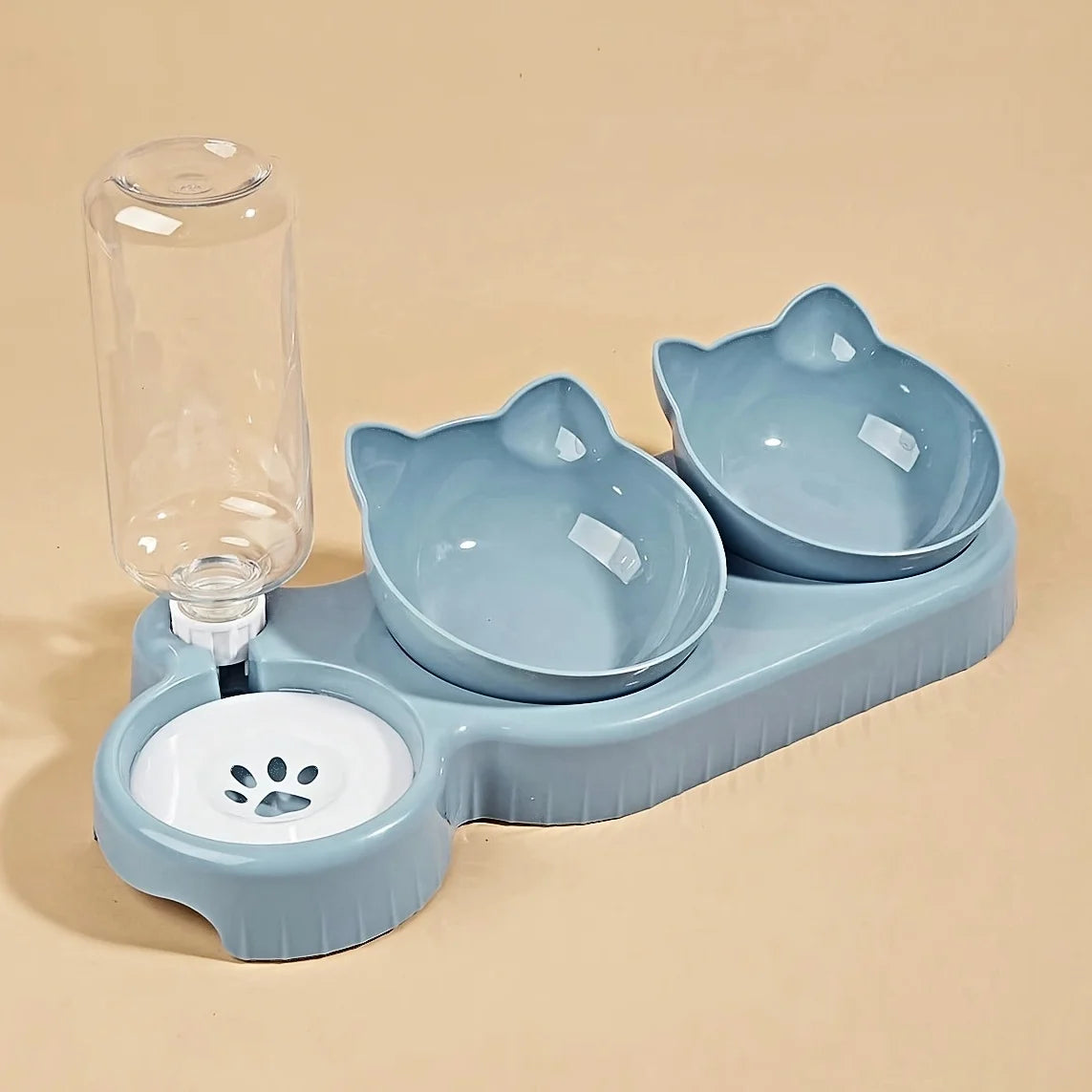 TripleBowl Pro — Conjunto de Tigelas com Bebedouro 3-em-1 para Gato