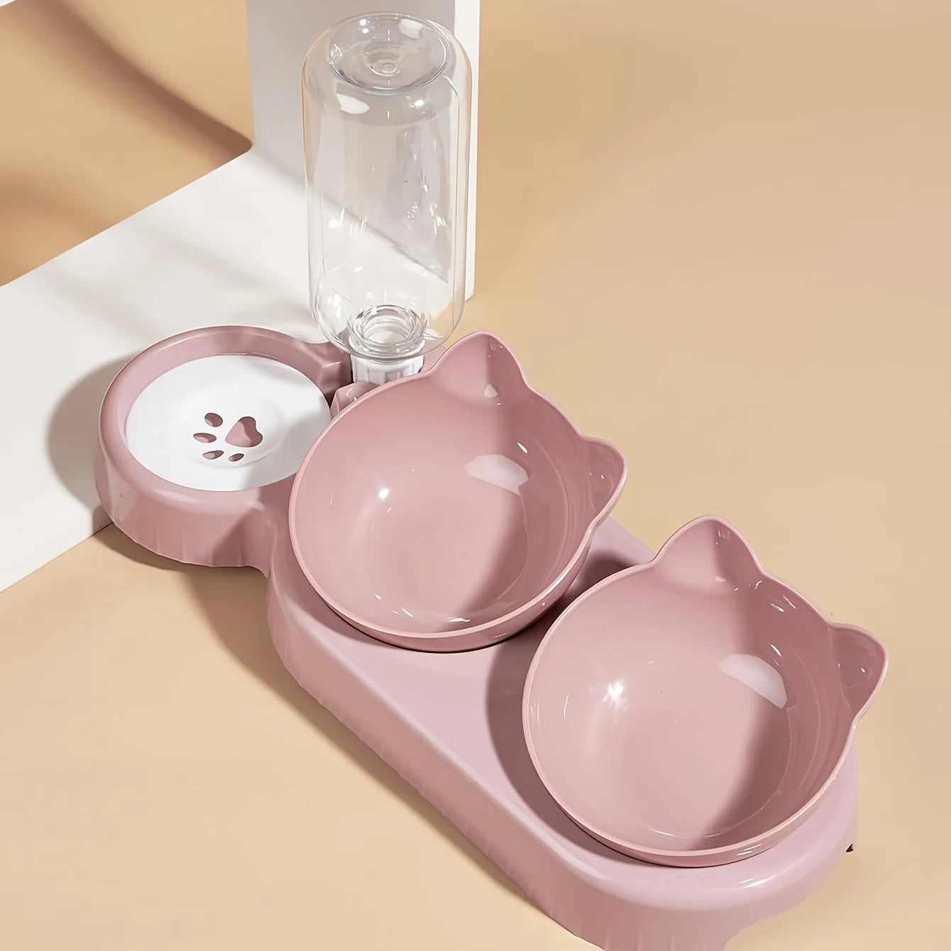 TripleBowl Pro — Conjunto de Tigelas com Bebedouro 3-em-1 para Gato