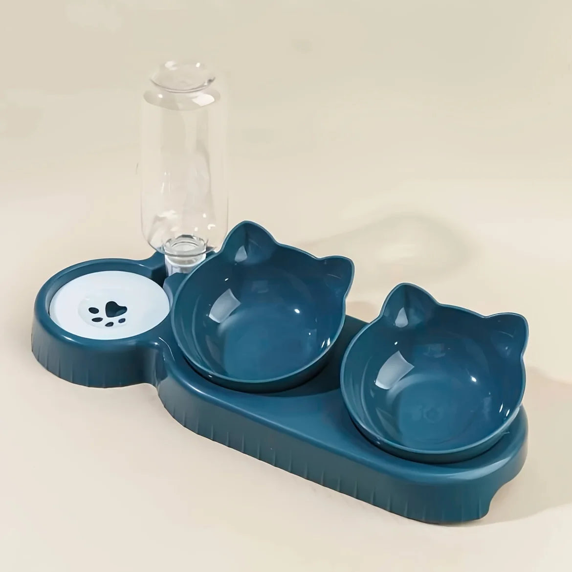 TripleBowl Pro — Conjunto de Tigelas com Bebedouro 3-em-1 para Gato