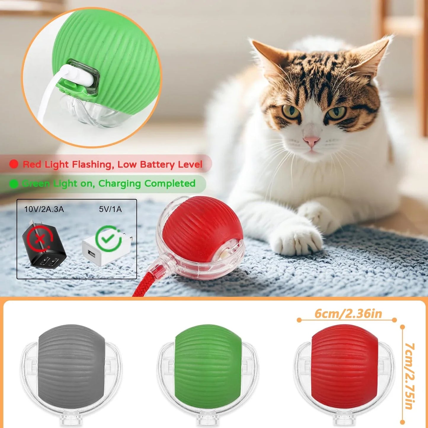 RollBall Pro — Bola Inteligente Interactiva com Cauda para Gato